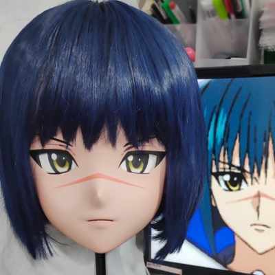 (GLA065)Customize Character'! Female/Girl Resin Full/Half Head With Lock Anime Cosplay Japanese Animego Kigurumi Mask